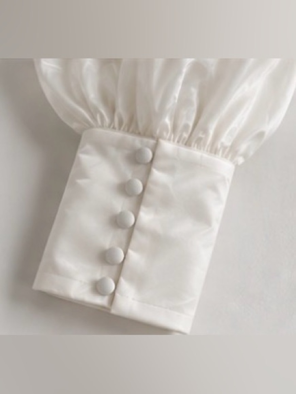 Cider White Satin V-Neck Long Sleeve Button-Front Dress - Picture 4 of 6